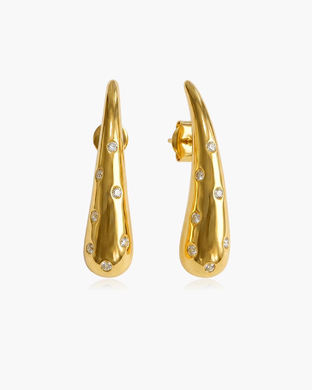 Teardrop Simulated Diamond Waterproof Gold Earrings