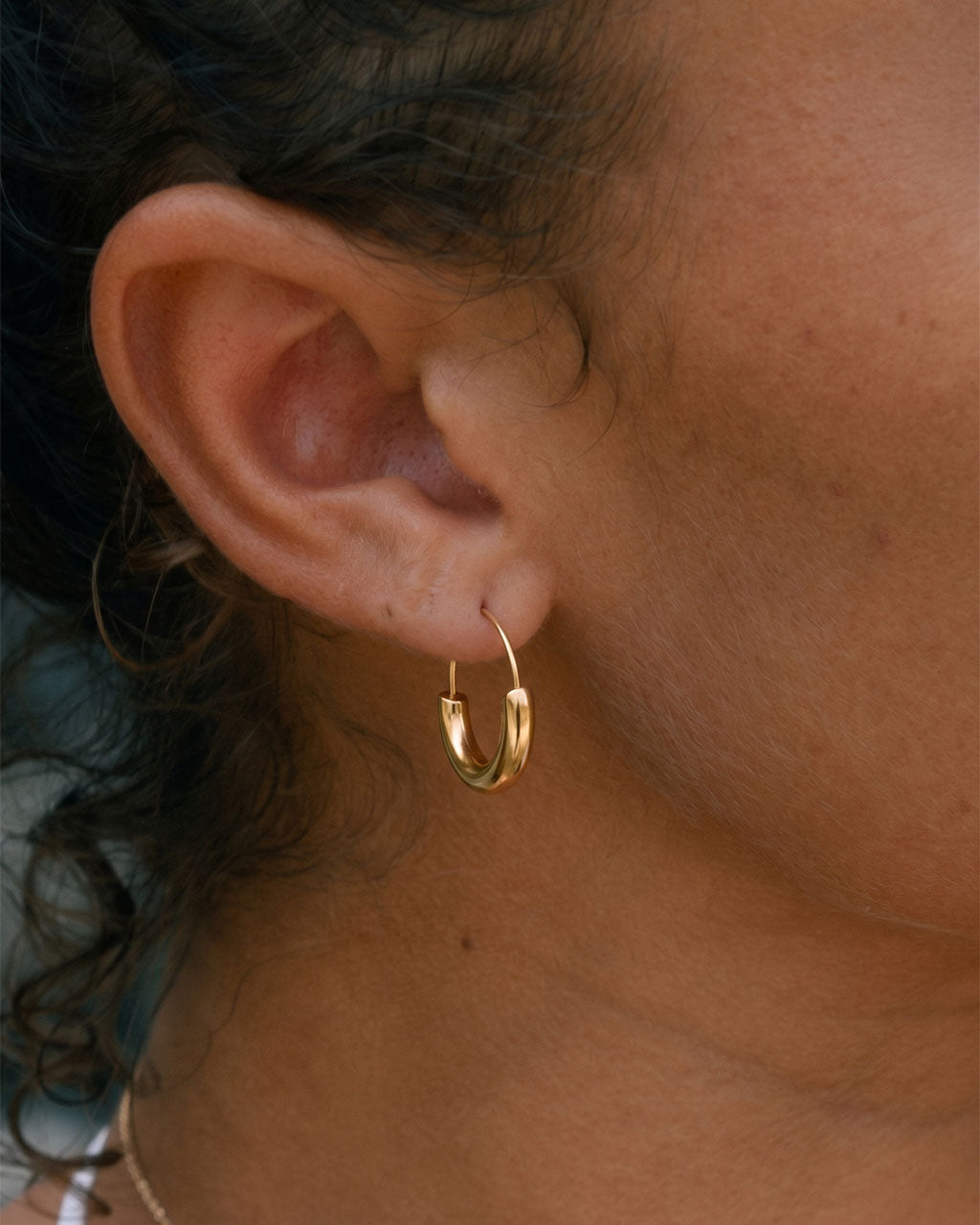 Unique Half Wire Chunky Hoop Waterproof Gold Earrings