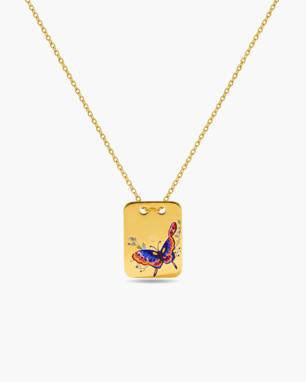 Vibrant Art Portrait Pendant Waterproof Gold Necklace