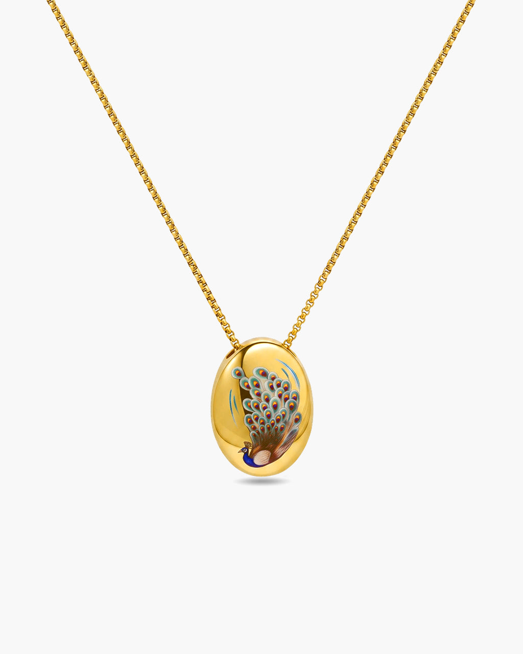 Vibrant Art Portrait Pendant Waterproof Gold Necklace