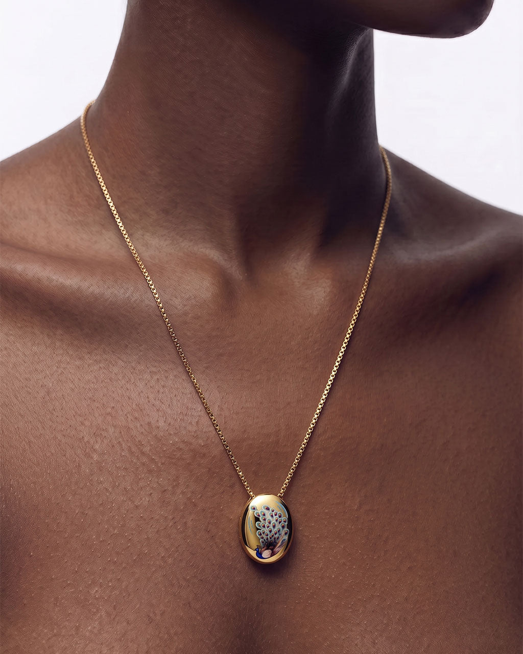 Vibrant Art Portrait Pendant Waterproof Gold Necklace